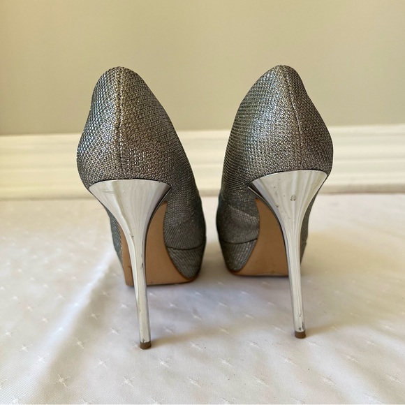 Guess Silver Sparkly Platform Heels, Size 5 1/2 - Picture 4 of 7